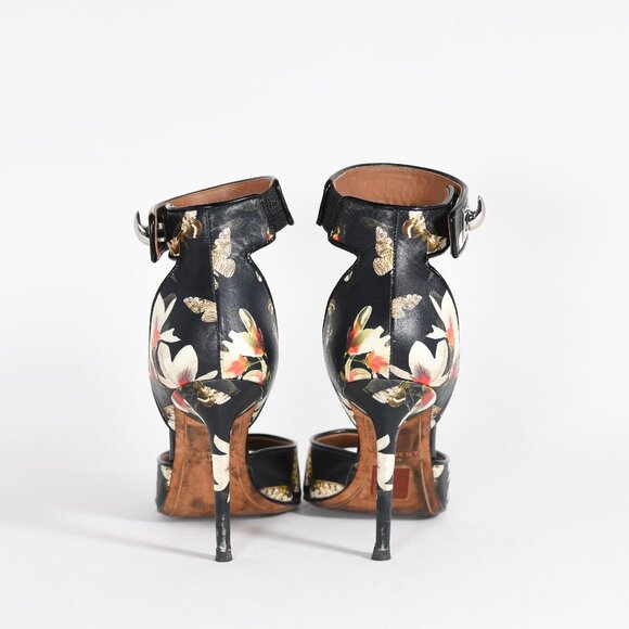 Givenchy Magnolia Moth Print Shark-Lock Sandals, Size 6-6.5 - Picture 7 of 14
